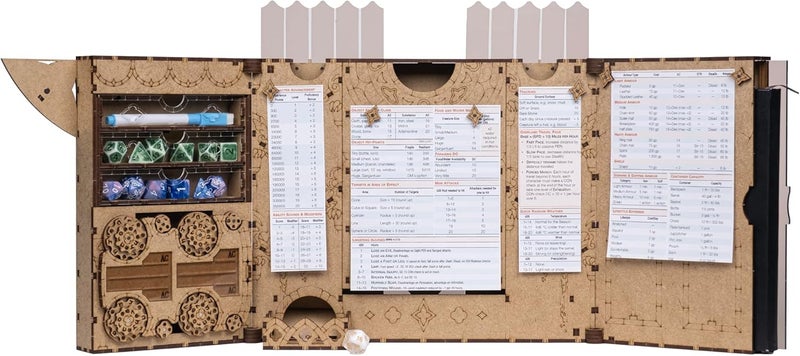 TowerRex Store DND DM Screen Dragonheart with Dice Tower, Initiative Tracker, HR Tracker, Dungeon Master Screen for Role Playing Games, TTRPG Nerdy Gifts - Image 4